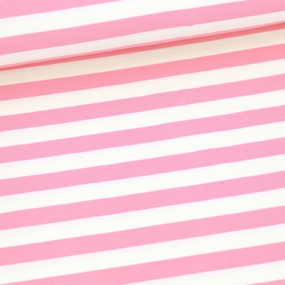 Bio-Jersey - Summer Stripes - Rosa/Warmweiß - Hamburger Liebe
