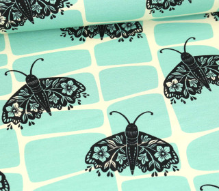 Bio-Sommersweat - French Terry - Midnight Moth - Pretty & Pure - Mint - Hamburger Liebe