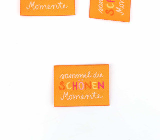 1 Label - sammel die SCHÖNEN Momente - Gelborange - jojulein design