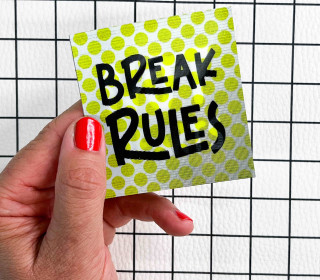 1 Flippatch - 1 Label = 2 Motive - Kippen - Wechselmotiv - zum Aufnähen - Cherry Picking - BREAK RULES/NOT HEARTS