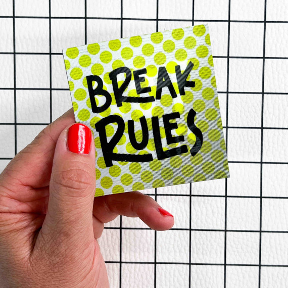 1 Flippatch - 1 Label = 2 Motive - Kippen - Wechselmotiv - zum Aufnähen - Cherry Picking - BREAK RULES/NOT HEARTS