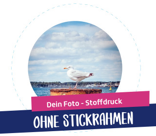 Dein Foto - Stoffdruck - ohne Stickrahmen