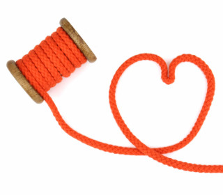 1m Kordel - Baumwolle - Rope Bowl - Uni - 8mm - Orange Dunkel