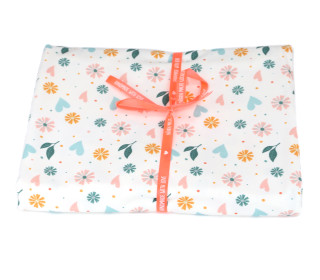 1,5m Zuschnitt - Jersey - Summer Animals - Blumen - Kombistoff - Weiß - Bio-Qualität - abby and me