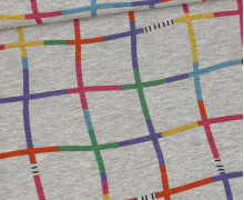 Sommersweat - Colorful Grid - Grau Meliert - abby and me