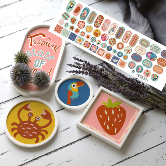 Outdoorstoff - Tropical - Inlays für Silikon - Probierset - bienvenido colorido - abby and amy