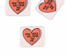 1 Label - MEIN HERZ WILL MEHR VON DIR - Herz - Blassrosa - EMJO-DESIGN