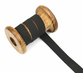 2 Meter Gummiband - Zugeschnitten -  Uni - 15mm - Schwarz