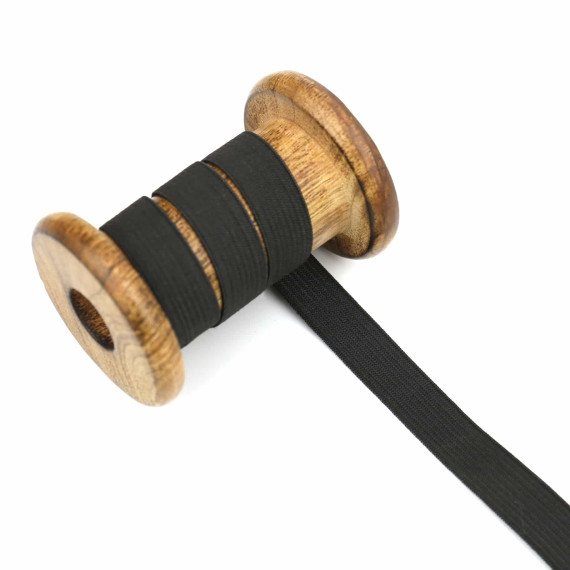 2 Meter Gummiband - Zugeschnitten -  Uni - 15mm - Schwarz
