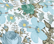 Sommersweat - Blumenwiese - Groß - Hellblau - Bio Qualität - abby and me