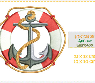 Stickdatei - Anker - Anchor (10 x 10 cm & 13 x 18 cm)
