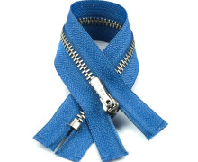 1 Reißverschluss - 12cm - Hochwertig - Metall - Prym - Taubenblau (235)