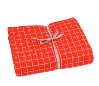 2m Zuschnitt -  Bio-Sommersweat - French Terry - Grids - Beetles & Bugs - Rot/Rosa - Hamburger Liebe