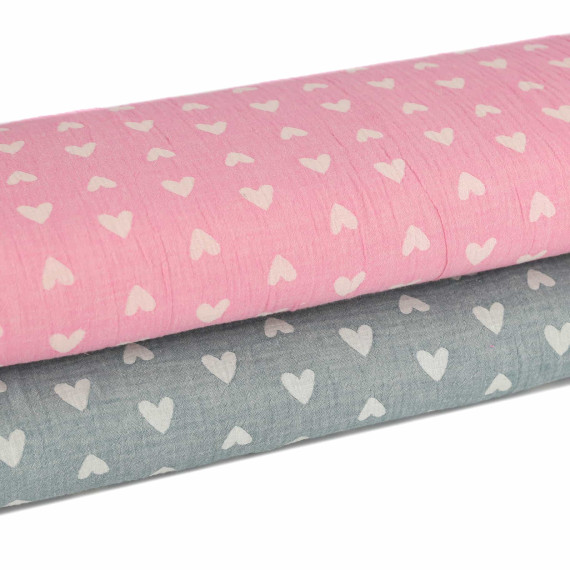 Baumwollstoff Double Gauze Musselin uni dunkel altrosa | Stoffe Werning
