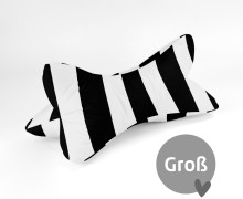 DIY-Nähset - Leseknochen - Groß - Just Stripes! - Schwarz/Weiß - Velvet - abby and amy