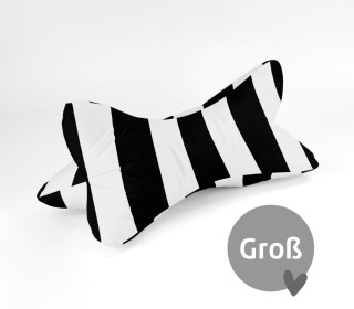 DIY-Nähset - Leseknochen - Groß - Just Stripes! - Schwarz/Weiß - Velvet - abby and amy