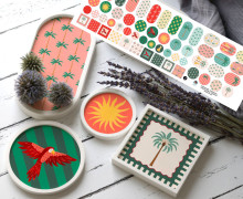 Outdoorstoff - Sunbleached - Inlays für Silikon - Probierset - Andrea Liesert - abby and amy