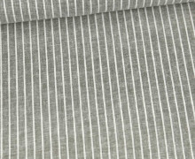 Leinen - Baumwolle - Mischgewebe - Dünne Weiße Streifen - 176g - Melange - Dunkelgrün