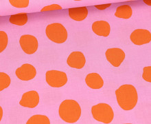 Beschichtete Baumwolle - Shapes - Dots - Rosa/Orange