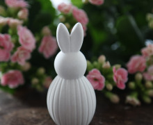 Silikon - Gießform - Osterhase - Dekohase - mit Streifen - Klein - vielfältig nutzbar