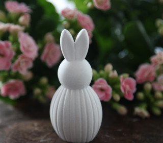 Silikon - Gießform - Osterhase - Dekohase - mit Streifen - Klein - vielfältig nutzbar