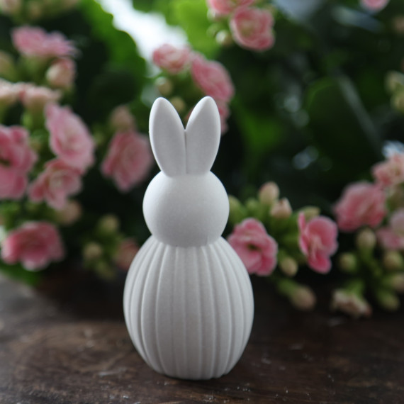 Silikon - Gießform - Osterhase - Dekohase - mit Streifen - Klein - vielfältig nutzbar