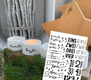 Rub-On Sticker - Adventszahlen - Versionen - Tante Henni Rub-Ons - vielfältig nutzbar