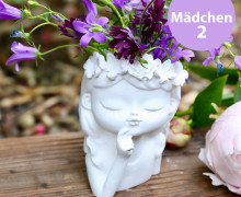 Silikon - Gießform - Blumenmädchen - Teelichthalter - kleines Pflanztöpfchen - Mädchen 2 - vielfältig nutzbar