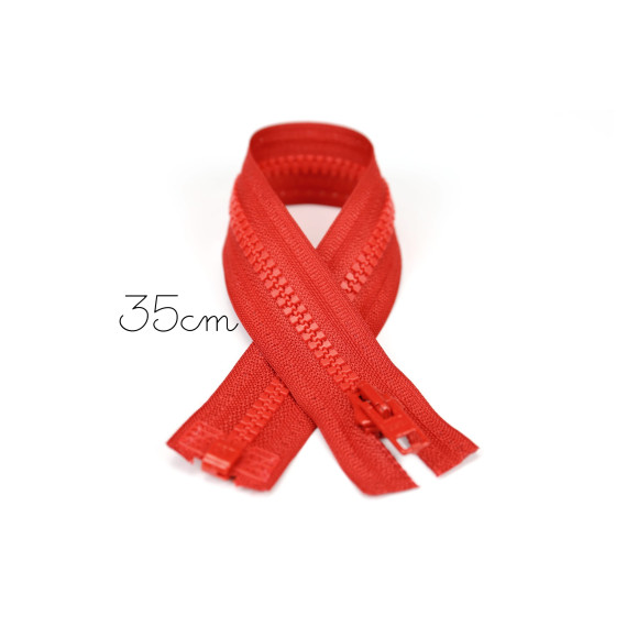 1x35cm Reißverschluss - Teilbar - Hochwertig - Opti - Rot (0722)