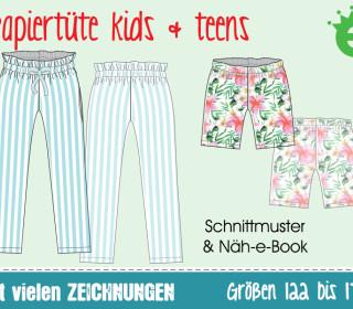 Papiertüte: Paperbag-Hose kids & teens • Gr. 122 – 176 • Nähanleitung / e-Book und Schnittmuster Mädchenhose