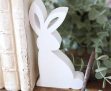 Silikon - Gießform - Eleganter Osterhase - Buchstütze - Dekohase - schaut nacht rechts - vielfältig nutzbar
