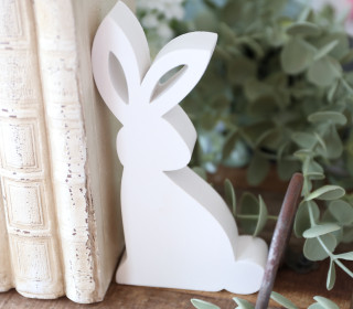 Silikon - Gießform - Eleganter Osterhase - Buchstütze - Dekohase - schaut nacht rechts - vielfältig nutzbar