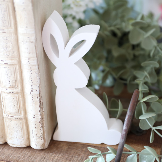 Silikon - Gießform - Eleganter Osterhase - Buchstütze - Dekohase - schaut nacht rechts - vielfältig nutzbar