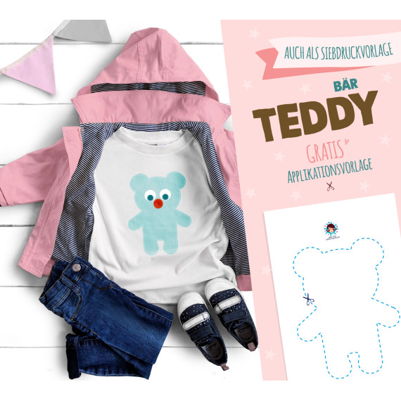 FREEBIE - Teddy Bär - Applikationsvorlagen