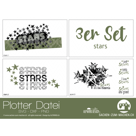 Plotterdatei "stars" (3er-Set) - ALPWIND