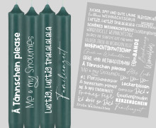DIN A4 - Tattoofolie - Ä Tännschen Please - Weiß - für Kerzen / Keramik - Weihnachten