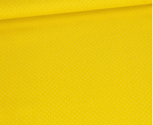 Baumwolle - Webware - Popelin - Bedruckt - Mini-Pünktchen - Symmetrisch - Gelb