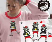 Onkel Bo's Bügelbilder - DIN A4 - Winterliebe - Waschbär - ela ideen - BIG