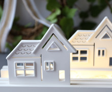 Silikon - Gießform - Stecker Häuser für Steckleisten - Stadthäuser - Lichtdeko - Haus 1 - vielfältig nutzbar