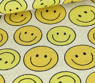 Bio-Jacquard - 4 Farb Spezial Jacquard Jersey - Smile - Choose Your Vibe - Warmweiß - Hamburger Liebe
