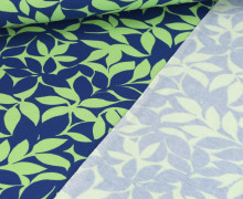 Leichter Kuschelsweat - Soft Sweat - Leaves - Hellgrün/Enzianblau