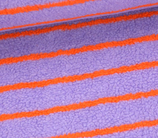 Teddystoff - Teddy Jacquard - Stripes - Flieder/Orange
