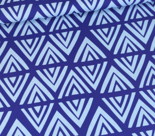 Outdoorstoff - Geometric Vibes - Royalblau/Hellblau - abby and amy
