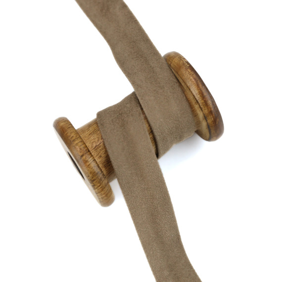 1 Meter Schrägband - Velour - 20mm - Taupe