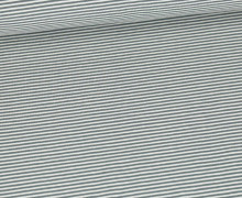 Jersey - Kleine Streiflinge - Yarn Dyed - 2mm Streifen - Warmweiß/Altpetrol