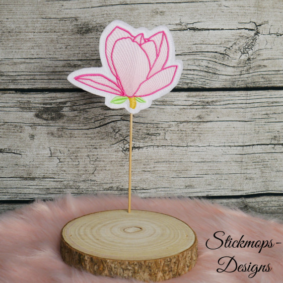 Freebie Stickdatei ITH Magnolie Stabdatei für den 10x10 Rahmen inkl. Anleitung