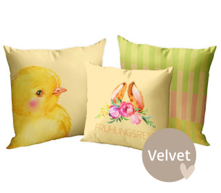 Kissenstoff - DIY - Kissen-Set - Frühlingsreif - Velvet - abby and amy - Ostern