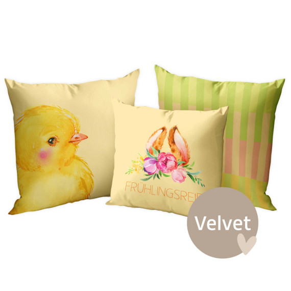 Kissenstoff - DIY - Kissen-Set - Frühlingsreif - Velvet - abby and amy - Ostern