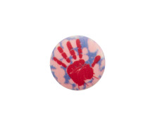 1 Polyesterknopf - Rund - 18mm - Öse - Kinder - Hand - Dunkelrot