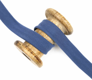 1 Meter elastisches Schrägband - 20mm - Jersey - Jeansblau